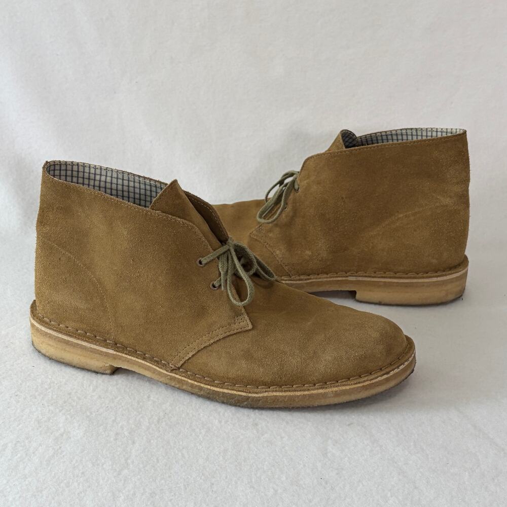 Clark’s Chukka Boots Men’s 12 Tan Suede Leather Lace Up Shoes Loafers